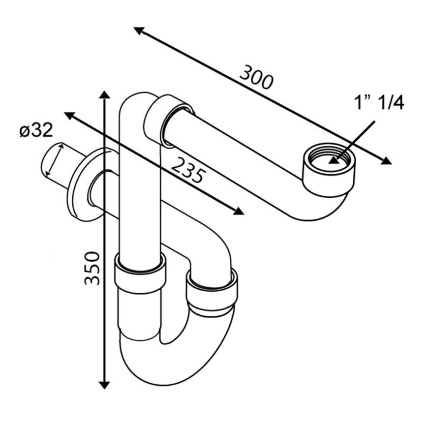 Omp tea - Sifon pentru lavoar, crom lucios