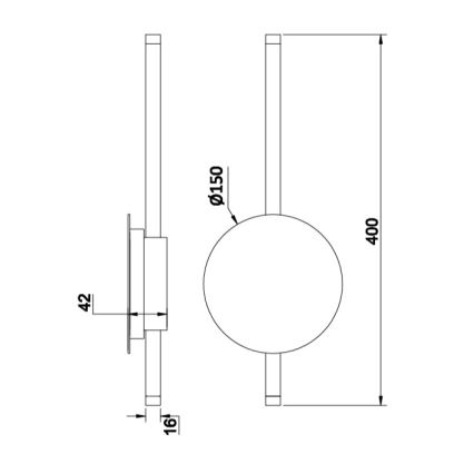 Ondaluce - Aplica de perete LED dimabilă JAMES LED/16W/230V neagră