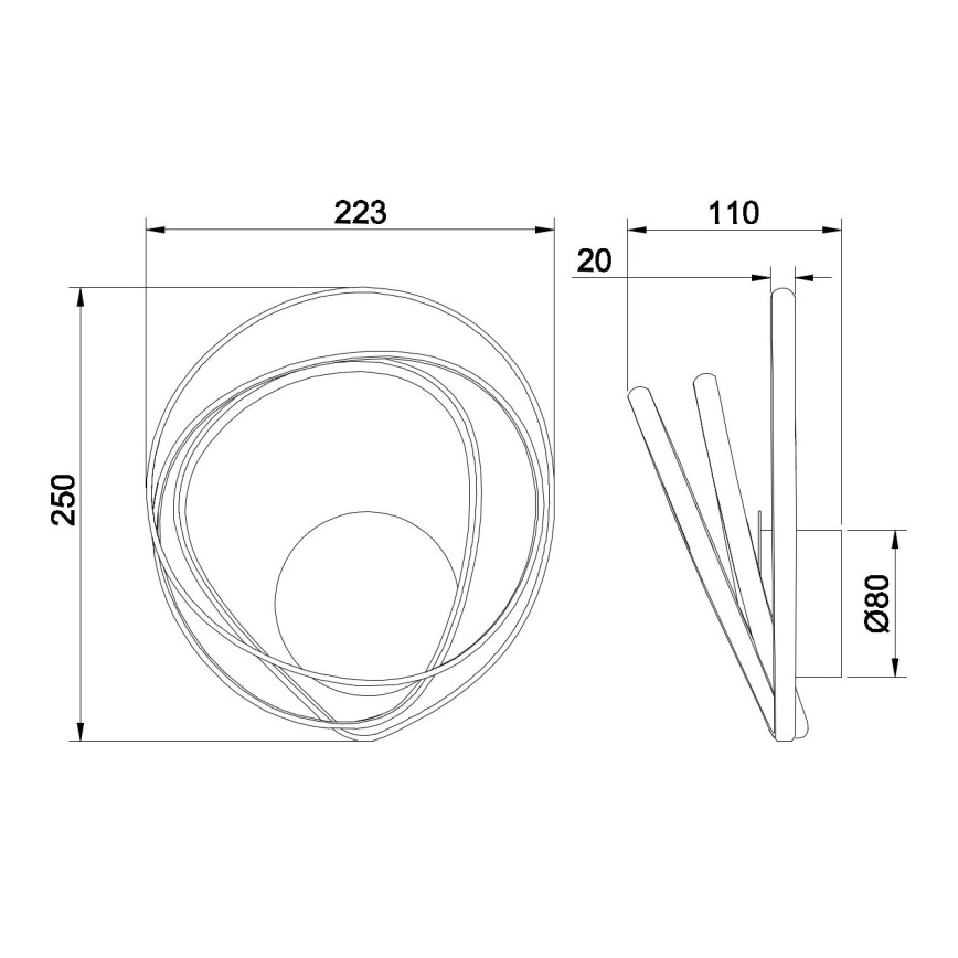 Ondaluce - Aplica de perete LED GOLDEN LED/23W/230V auriu