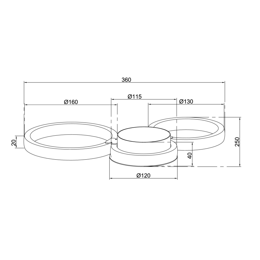 Ondaluce - Aplica de perete LED POIS, 20W, 230V, aurie