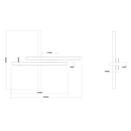 Ondaluce - Aplică de perete LED reglabilă MOVIDA LED/20W/230V, aurie