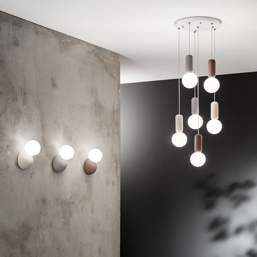 Ondaluce - Aplica de perete ROCK 1xG9/7W/230V beton/alb