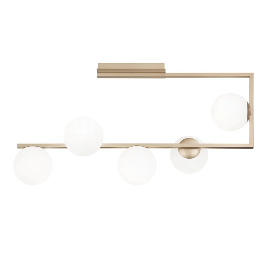 Ondaluce - Candelabru cu tijă MONILE 5xE14/10W/230V auriu/alb