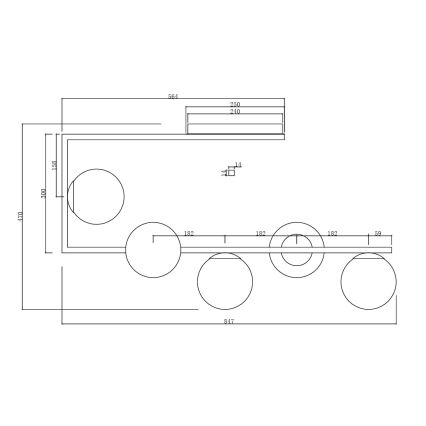 Ondaluce - Candelabru cu tijă MONILE 5xE14/10W/230V negru/negru fumat