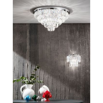 Ondaluce - Lustră de tavan cu cristale CASTLE, 12xG9/7W/230V, Ø 60 cm, crom lucios