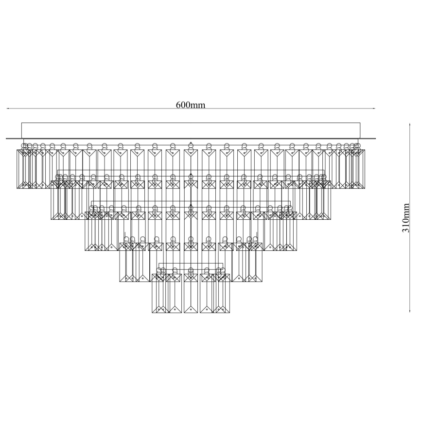 Ondaluce - Lustră de tavan cu cristale CASTLE, 12xG9/7W/230V, Ø 60 cm, crom lucios