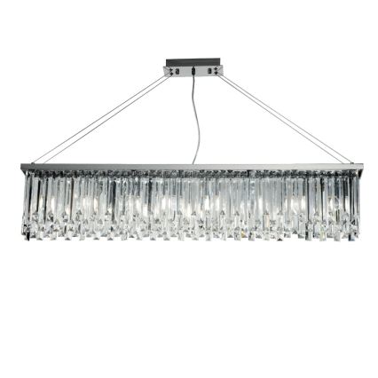 Ondaluce - Candelabru din cristal cu cablu BATIDA 8xE14/10W/230V crom lucios/cristal clar