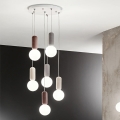 Ondaluce - Candelabru suspendat cu cablu ROCK 6xG9/7W/230V Ø 35 cm beton/maro/gri/alb