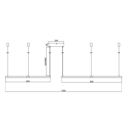 Ondaluce - Lustră LED dimabilă pe cablu SOEL LED/28W/230V + LED/38W Ø 80/60 cm aurie