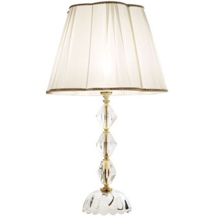 Ondaluce - Lampă de masă din cristal BRIGIDA, 1xE27/15W/230V, crem/transparentă