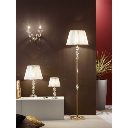 Ondaluce - Lampă de masă din cristal BRIGIDA, 1xE27/15W/230V, crem/transparentă