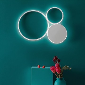 Ondaluce - Lampă de perete LED dimabilă POIS, 42 W, 230 V, argintiu