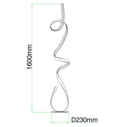 Ondaluce - Lampă de podea LED dimabilă LUMEN LED/30W/230V 160 cm argintie
