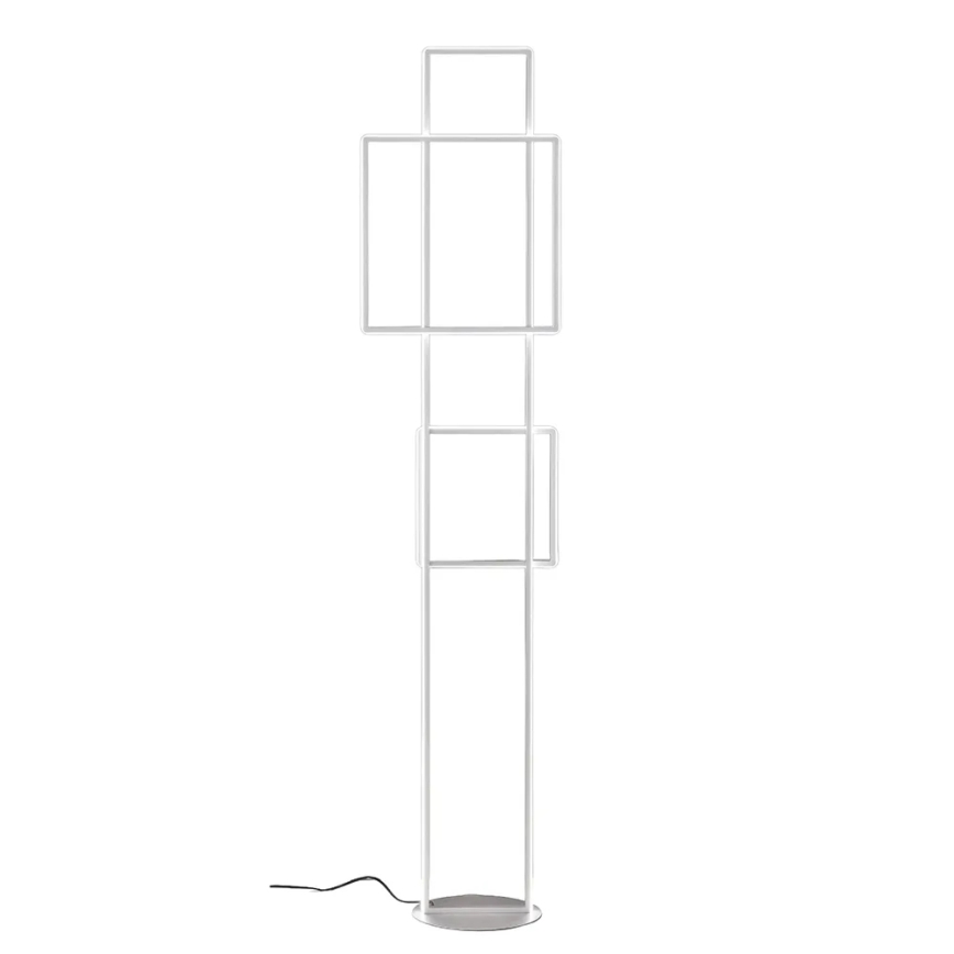 Ondaluce - Lampă de podea LED DOWEL, 77 W, 230 V, 166 cm, argintie, cu dimmer