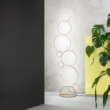 Ondaluce - Lampă de podea LED POIS, reglabilă, 52W/230V, auriu