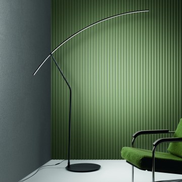 Ondaluce - Lampă de podea LED reglabilă FOLAGA LED/30W/230V, 190 cm, neagră