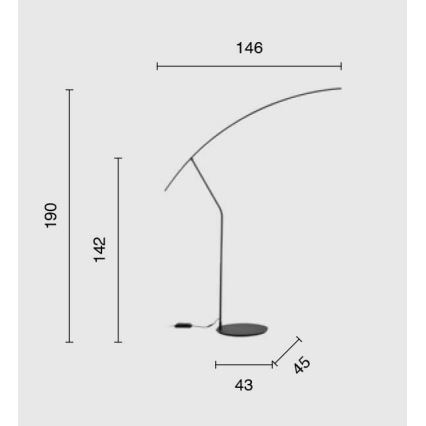 Ondaluce - Lampă de podea LED reglabilă FOLAGA LED/30W/230V, 190 cm, neagră