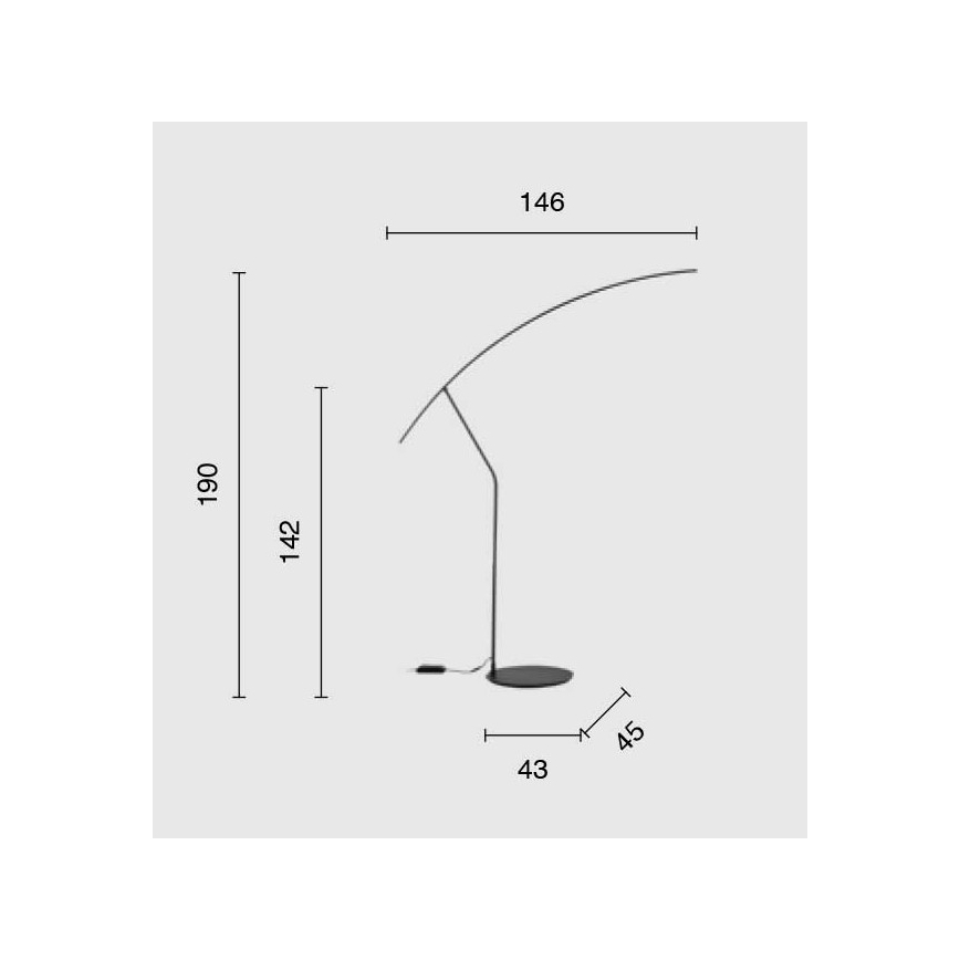Ondaluce - Lampă de podea LED reglabilă FOLAGA LED/30W/230V, 190 cm, neagră