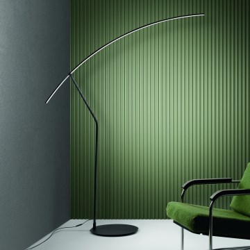 Ondaluce - Lampă de podea LED reglabilă FOLAGA LED/30W/230V neagră