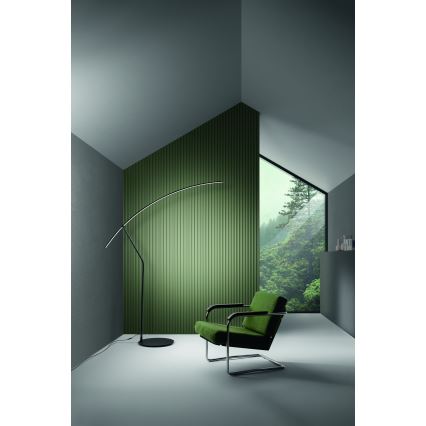 Ondaluce - Lampă de podea LED reglabilă FOLAGA LED/30W/230V neagră