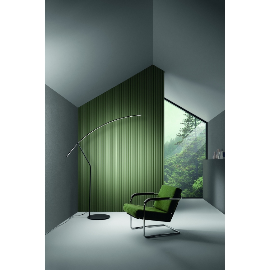 Ondaluce - Lampă de podea LED reglabilă FOLAGA LED/30W/230V neagră