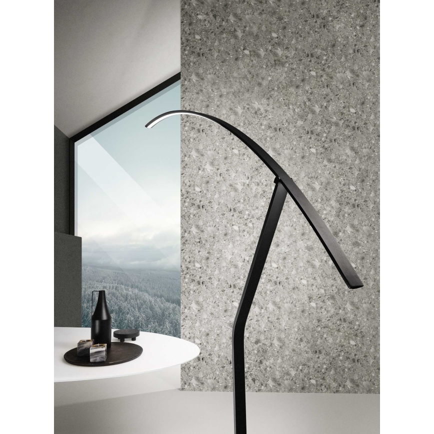 Ondaluce - Lampă de podea LED reglabilă FOLAGA LED/30W/230V neagră