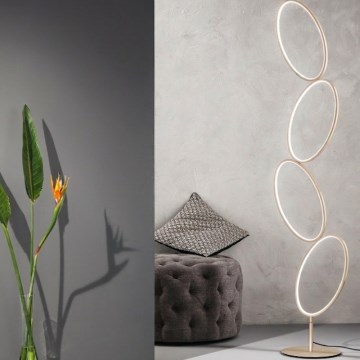 Ondaluce - Lampă de podea LED reglabilă RICE LED/38W/230V 166 cm aurie