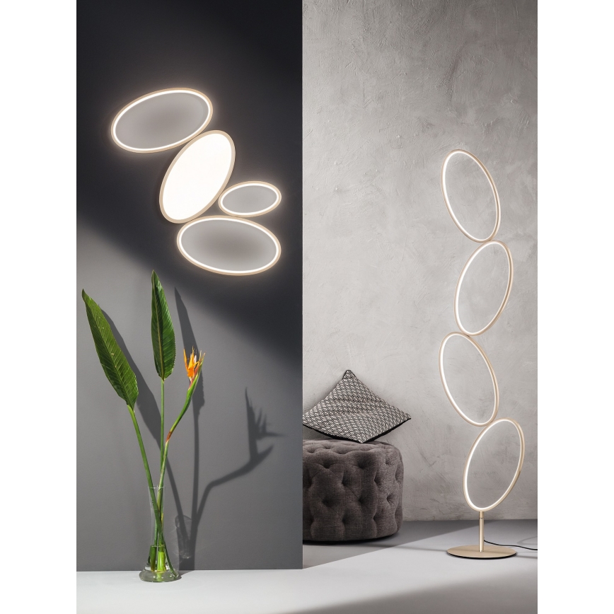 Ondaluce - Lampă de podea LED reglabilă RICE LED/38W/230V 166 cm aurie