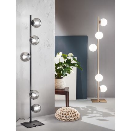 Ondaluce - Lampă de podea MONILE 5xE14/10W/230V 170 cm auriu/alb