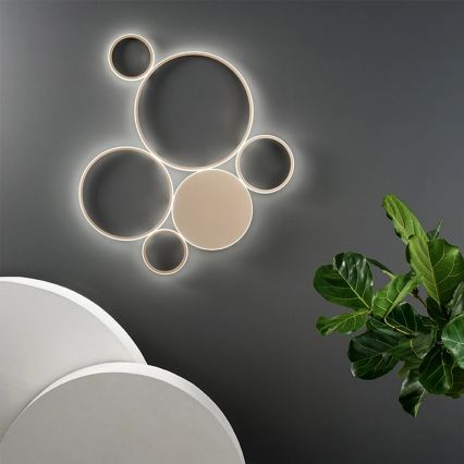 Ondaluce - Lampă de tavan LED dimabilă POIS LED/68W/230V aurie