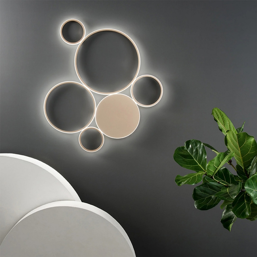 Ondaluce - Lampă de tavan LED dimabilă POIS LED/68W/230V aurie