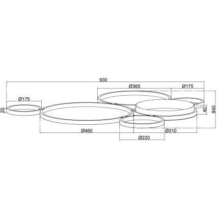 Ondaluce - Lampă de tavan LED dimabilă POIS LED/68W/230V aurie