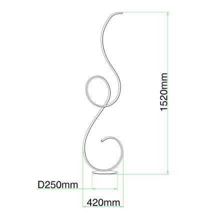 Ondaluce - Lampă LED de podea reglabilă FLOK LED/44W/230V 152 cm albă