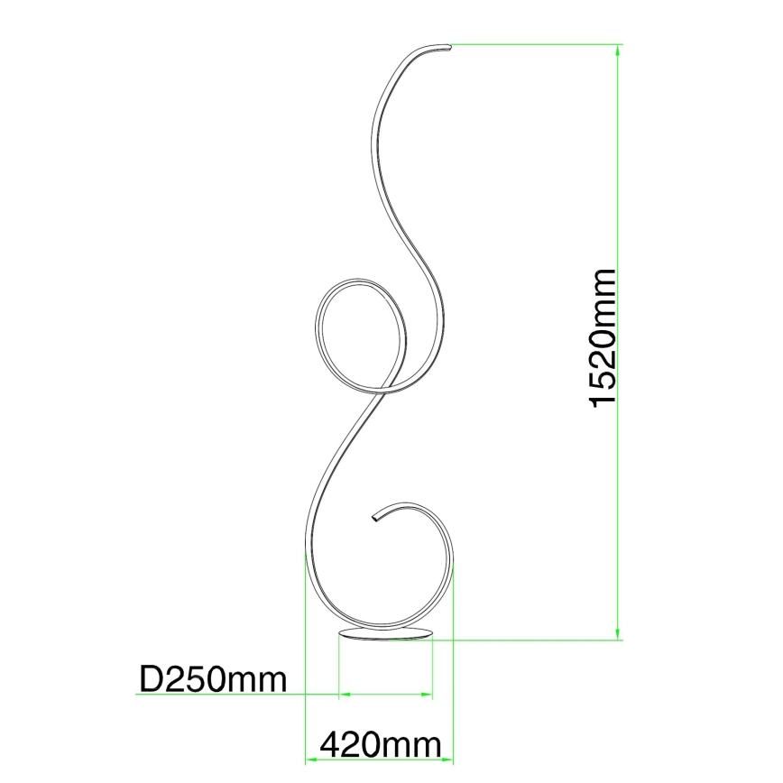 Ondaluce - Lampă LED de podea reglabilă FLOK LED/44W/230V 152 cm albă
