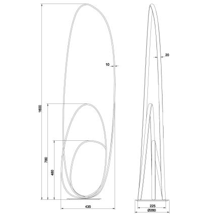 Ondaluce - Lampadar LED reglabil GOLDEN LED/45W/230V 160 cm auriu