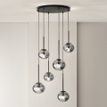 Ondaluce - Lustră cu cablu JEWEL 6xE14/10W/230V, Ø 55 cm, negru fumuriu