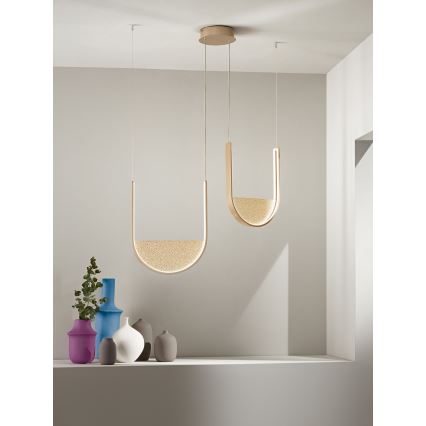 Ondaluce - Lustră LED dimabilă pe cablu LOTUS LED/55W/230V, auriu