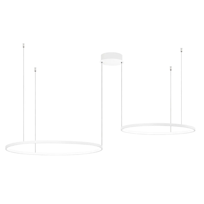 Ondaluce SOEL - Lustră LED dimmabilă suspendată pe cablu, LED 28W/230V + LED 38W, 3000/4000K, Ø 80/60 cm, albă