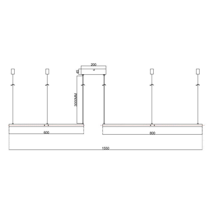 Ondaluce SOEL - Lustră LED dimmabilă suspendată pe cablu, LED 28W/230V + LED 38W, 3000/4000K, Ø 80/60 cm, albă