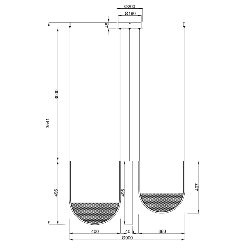 Ondaluce - Lustră LED dimabilă suspendată pe cablu LOTUS LED/70W/230V, finisaj auriu