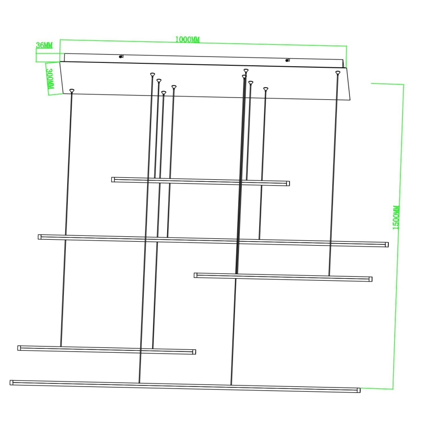 Ondaluce - Lustră LED dimerizabilă suspendată pe cablu GENIUS LED/72W/230V, neagră