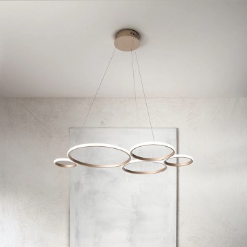 Ondaluce - Lustră LED dimerizabilă suspendată pe cablu POIS LED/60W/230V, auriu