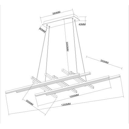 Ondaluce - Lustră LED reglabilă pe cablu MOVIDA LED/114W/230V auriu