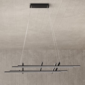 Ondaluce - Lustră LED reglabilă suspendată pe cablu MOVIDA, LED/114W/230V, negru