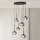 Ondaluce - Lustră suspendată pe cablu JEWEL 6xE14/10W/230V Ø 55 cm negru/negru fumuriu