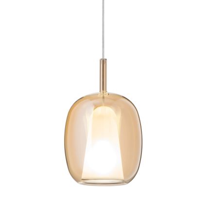 Ondaluce - Lustră suspendată THELMA, 1xE27/15W/230V, Ø 19,5 cm, auriu/bej fumuriu