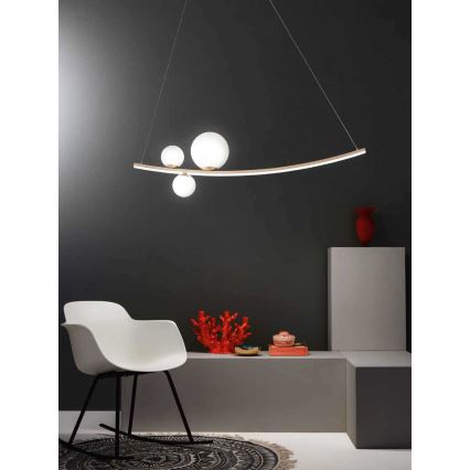 Ondaluce - Lustru LED dimabil pe cablu ALTALENA LED/48W/230V auriu/alb