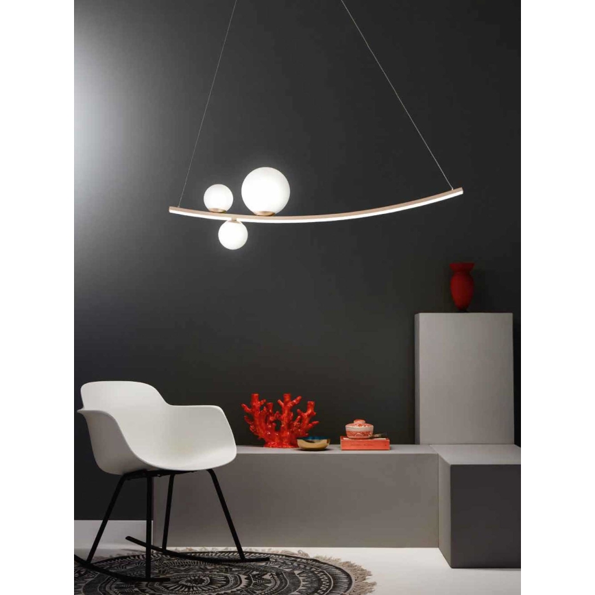 Ondaluce - Lustru LED dimabil pe cablu ALTALENA LED/48W/230V auriu/alb