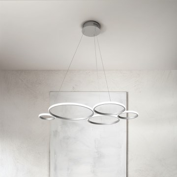 Ondaluce - Lustru LED dimmabil suspendat pe cablu POIS LED/60W/230V, argintiu