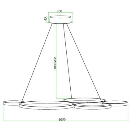 Ondaluce - Lustru LED dimmabil suspendat pe cablu POIS LED/60W/230V, argintiu